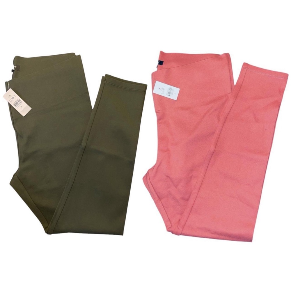 LOFT Green and Pink Sculpt Leggings Set